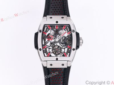 Hublot Masterpiece Hub9006 Manual Movement White Gold Case Red Markers Men Watch